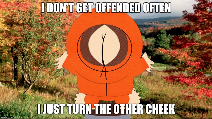 Always turn the other cheek or give it a kiss | I DON'T GET OFFENDED OFTEN I JUST TURN THE OTHER CHEEK | image tagged in memes | made w/ Imgflip meme maker