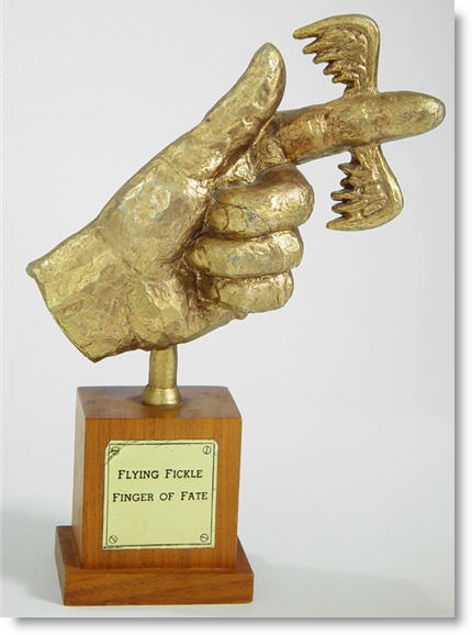 High Quality Flying Fickle Finger of Fate Award Blank Meme Template