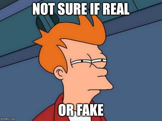 Futurama Fry Meme | NOT SURE IF REAL OR FAKE | image tagged in memes,futurama fry | made w/ Imgflip meme maker