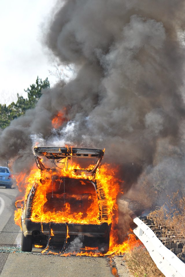 burning car Blank Meme Template