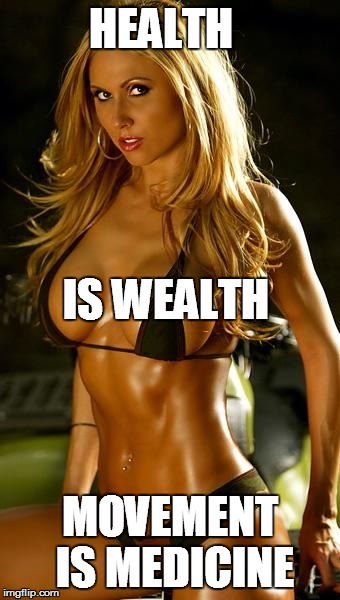 fitness | HEALTH MOVEMENT IS MEDICINE IS WEALTH | image tagged in fitness | made w/ Imgflip meme maker
