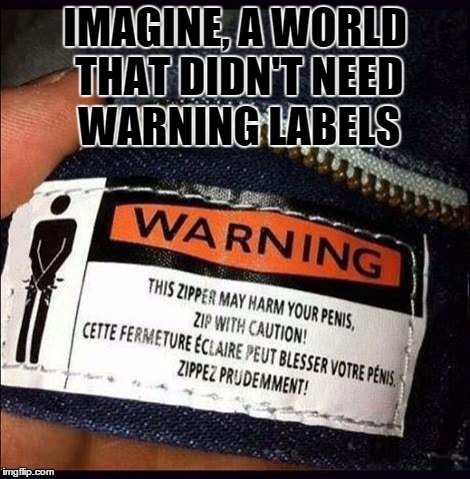 IMAGINE, A WORLD THAT DIDN'T NEED WARNING LABELS | image tagged in fly guy | made w/ Imgflip meme maker
