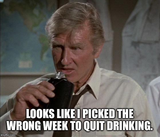 Lloyd Bridges | LOOKS LIKE I PICKED THE WRONG WEEK TO QUIT DRINKING. | image tagged in lloyd bridges | made w/ Imgflip meme maker