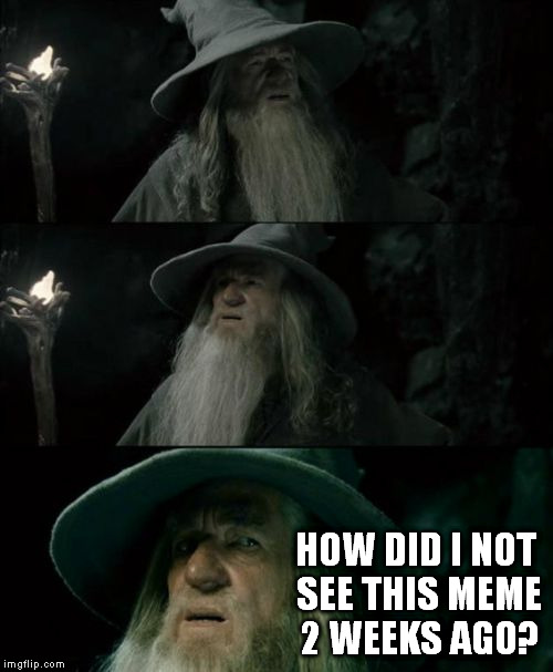 Confused Gandalf Meme | HOW DID I NOT SEE THIS MEME 2 WEEKS AGO? | image tagged in memes,confused gandalf | made w/ Imgflip meme maker