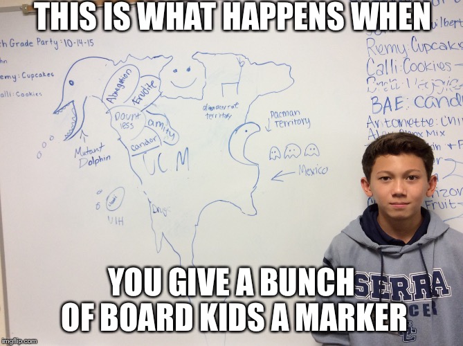 Board | THIS IS WHAT HAPPENS WHEN YOU GIVE A BUNCH OF BOARD KIDS A MARKER | image tagged in memes | made w/ Imgflip meme maker