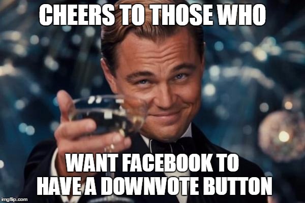 People will be butthurt on a Galactic Scale if this happens | CHEERS TO THOSE WHO WANT FACEBOOK TO HAVE A DOWNVOTE BUTTON | image tagged in memes,leonardo dicaprio cheers | made w/ Imgflip meme maker