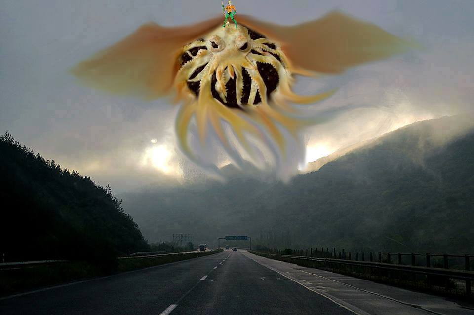 High Quality Cthulhu pie in the sky Blank Meme Template