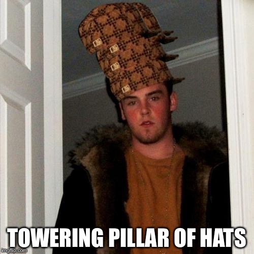 towering pillar of hats