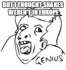 BUT I THOUGHT SNAKES WEREN'T IN EUROPE | made w/ Imgflip meme maker