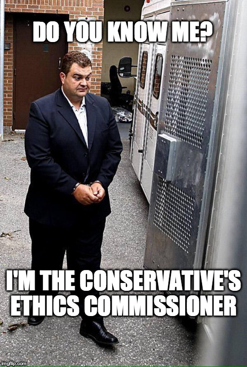 DO YOU KNOW ME? I'M THE CONSERVATIVE'S ETHICS COMMISSIONER | image tagged in del mastro,canada | made w/ Imgflip meme maker