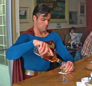 superman drinking Blank Meme Template