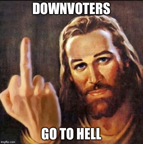 DOWNVOTERS GO TO HELL | made w/ Imgflip meme maker