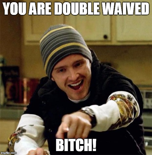 jesse bitch | YOU ARE DOUBLE WAIVED B**CH! | image tagged in jesse bitch | made w/ Imgflip meme maker