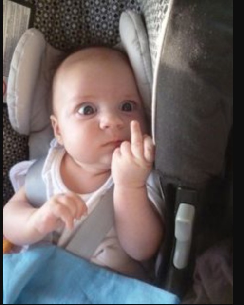 Baby flipping off Blank Meme Template