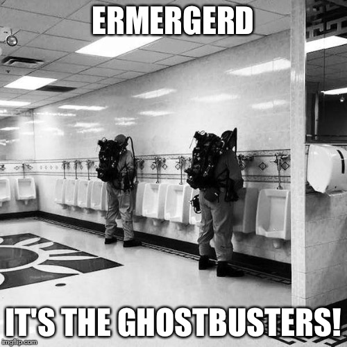 Ghostbusters  | ERMERGERD IT'S THE GHOSTBUSTERS! | image tagged in ghostbusters | made w/ Imgflip meme maker