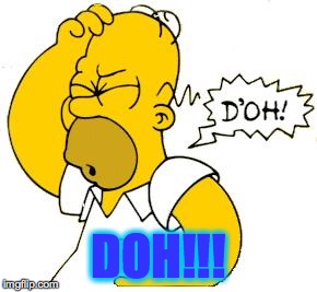 homer doh | DOH!!! | image tagged in homer doh | made w/ Imgflip meme maker