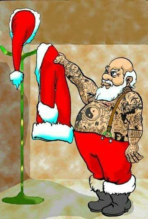 High Quality Santa with tattoos Blank Meme Template