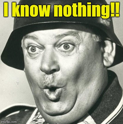 Sgt. Schultz | I know nothing!! | image tagged in sgt schultz | made w/ Imgflip meme maker