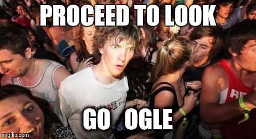 Sudden Clarity Clarence | PROCEED TO LOOK GO   OGLE | image tagged in memes,sudden clarity clarence | made w/ Imgflip meme maker