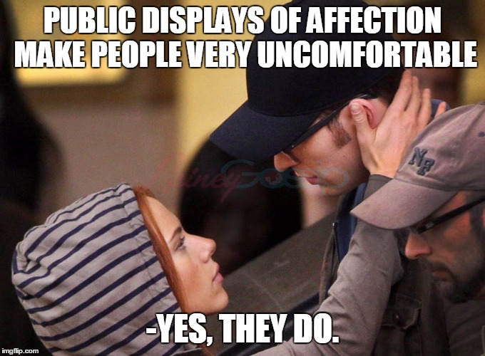 PUBLIC DISPLAYS OF AFFECTION MAKE PEOPLE VERY UNCOMFORTABLE -YES, THEY DO. | made w/ Imgflip meme maker