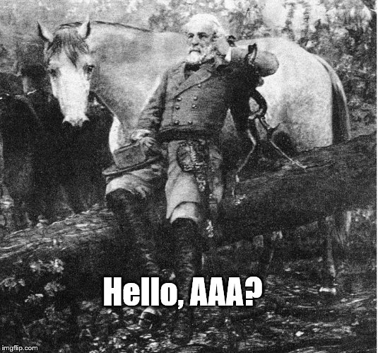 AAA Roadside Assistance, 19th Century Style | Hello, AAA? | image tagged in memes | made w/ Imgflip meme maker