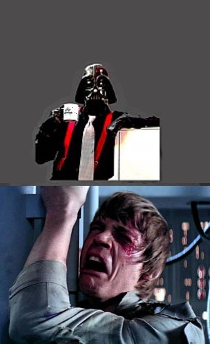 Lumberg Vader and Luke Blank Meme Template