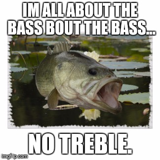 IM ALL ABOUT THE BASS BOUT THE BASS... NO TREBLE. | made w/ Imgflip meme maker
