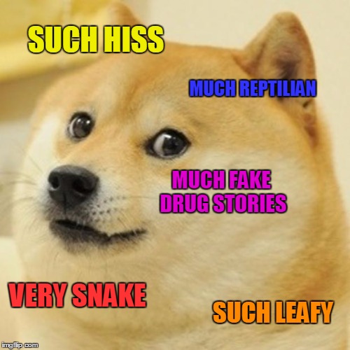 Youtube Right Now | SUCH HISS MUCH REPTILIAN MUCH FAKE DRUG STORIES VERY SNAKE SUCH LEAFY | image tagged in memes,doge | made w/ Imgflip meme maker