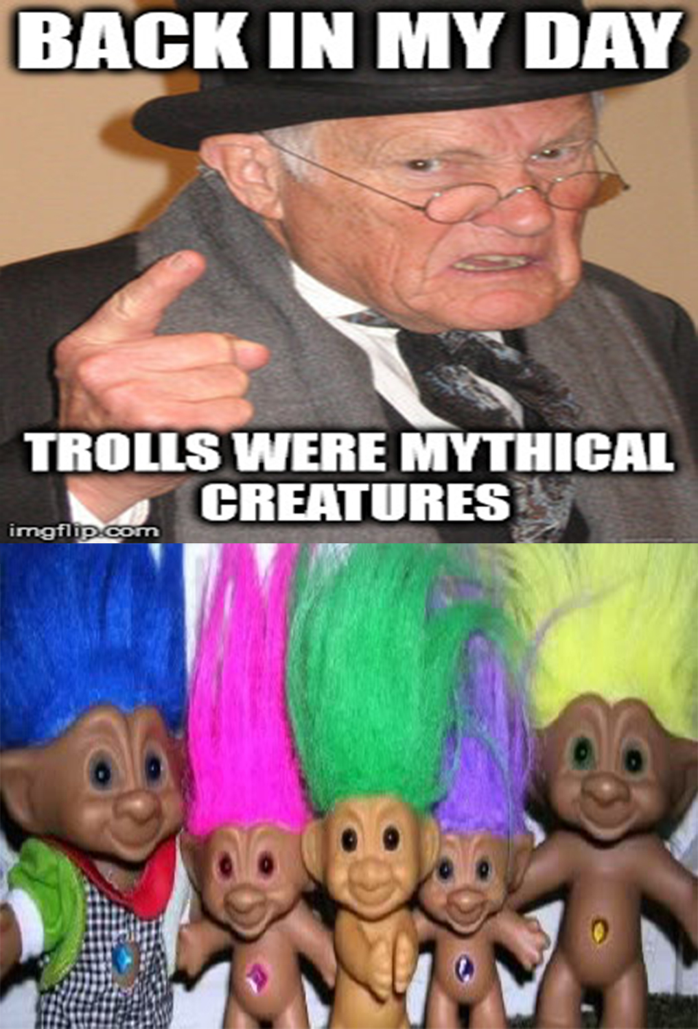 Back in my Day, Trolls were Weird Blank Meme Template
