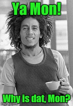 Bob Marley | Ya Mon! Why is dat, Mon? | image tagged in bob marley | made w/ Imgflip meme maker