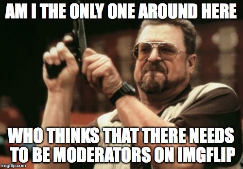 Am I The Only One Around Here Meme | AM I THE ONLY ONE AROUND HERE WHO THINKS THAT THERE NEEDS TO BE MODERATORS ON IMGFLIP | image tagged in memes,am i the only one around here | made w/ Imgflip meme maker