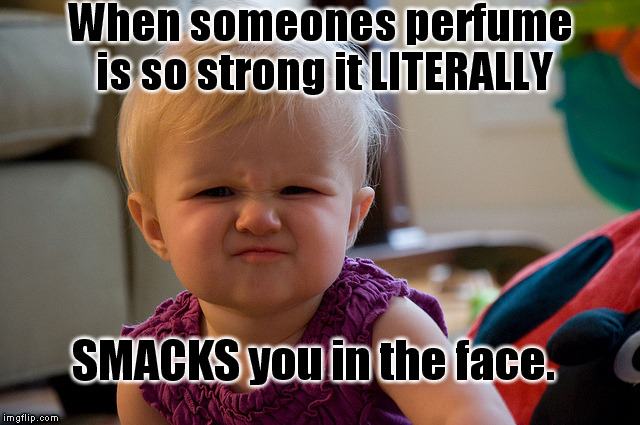 Stinky Perfume | When someones perfume is so strong it LITERALLY SMACKS you in the face. | image tagged in stinky perfume | made w/ Imgflip meme maker