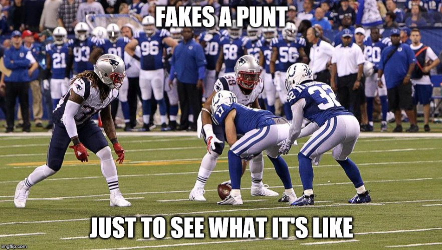 FAKES A PUNT JUST TO SEE WHAT IT'S LIKE | image tagged in nfl | made w/ Imgflip meme maker