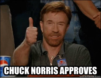 High Quality chuck norris approves Blank Meme Template