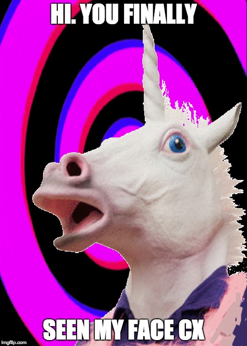 Im a unicorn. | HI. YOU FINALLY SEEN MY FACE CX | image tagged in me,unicorns | made w/ Imgflip meme maker