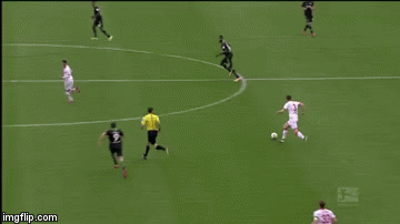 Soccer striker takes down referee | image tagged in gifs | made w/ Imgflip video-to-gif maker