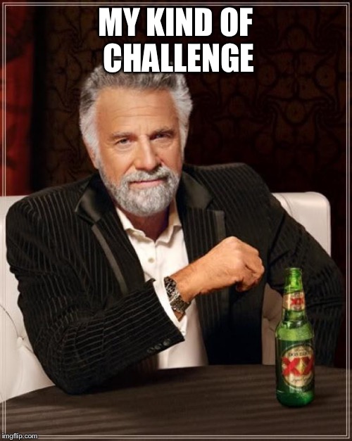 The Most Interesting Man In The World Meme | MY KIND OF CHALLENGE | image tagged in memes,the most interesting man in the world | made w/ Imgflip meme maker