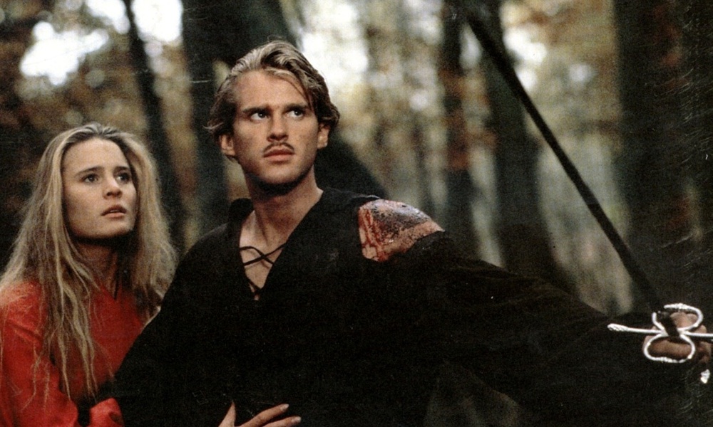 Wesley and Princess Buttercup face fire swamp The Princess Bride Blank Meme Template