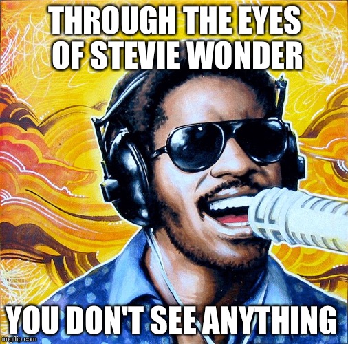 Autism for humanity | THROUGH THE EYES OF STEVIE WONDER YOU DON'T SEE ANYTHING | image tagged in autism for humanity | made w/ Imgflip meme maker
