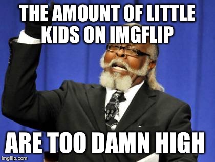So many memes don't even make sense | THE AMOUNT OF LITTLE KIDS ON IMGFLIP ARE TOO DAMN HIGH | image tagged in memes,too damn high | made w/ Imgflip meme maker