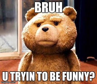 TED | BRUH U TRYIN TO BE FUNNY? | image tagged in memes,ted | made w/ Imgflip meme maker