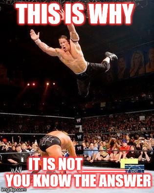 WWE | THIS IS WHY IT IS NOT_____ YOU KNOW THE ANSWER | image tagged in wwe | made w/ Imgflip meme maker