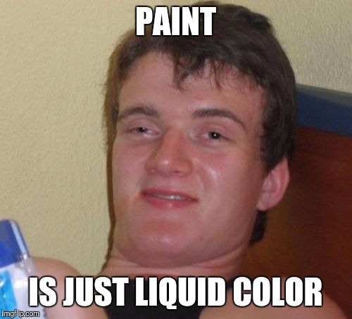 10 Guy | PAINT IS JUST LIQUID COLOR | image tagged in memes,10 guy,AdviceAnimals | made w/ Imgflip meme maker