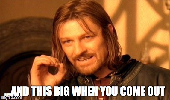One Does Not Simply Meme | ...AND THIS BIG WHEN YOU COME OUT | image tagged in memes,one does not simply | made w/ Imgflip meme maker