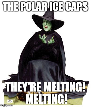Wizard of Oz Melting | THE POLAR ICE CAPS THEY'RE MELTING! MELTING! | image tagged in wizard of oz melting | made w/ Imgflip meme maker
