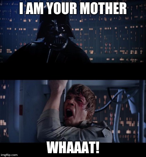 Star Wars | I AM YOUR MOTHER WHAAAT! | image tagged in star wars | made w/ Imgflip meme maker