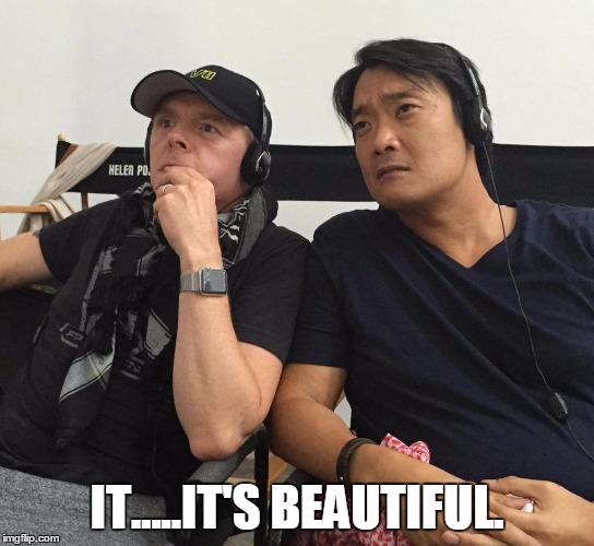 IT.....IT'S BEAUTIFUL. | image tagged in simon pegg | made w/ Imgflip meme maker