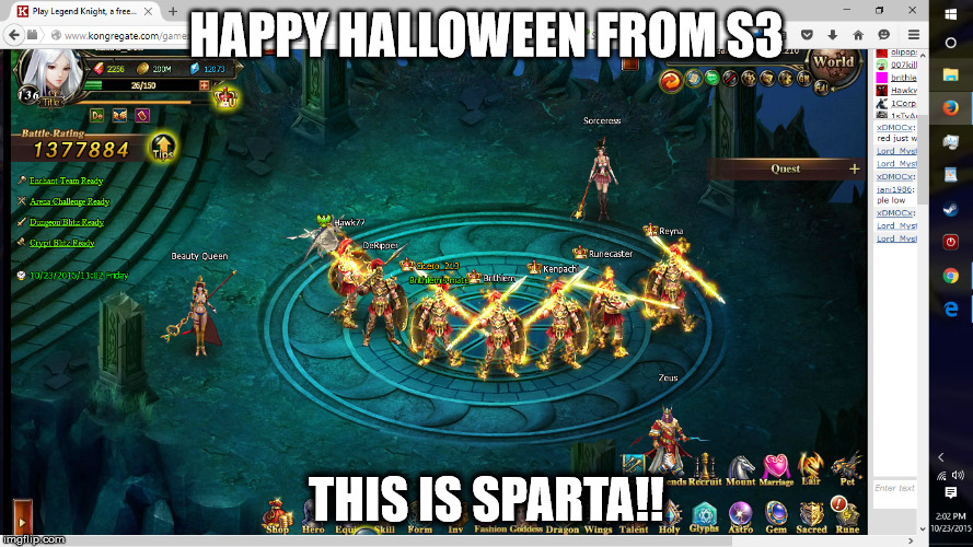 HAPPY HALLOWEEN FROM S3 THIS IS SPARTA!! | made w/ Imgflip meme maker