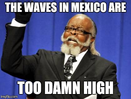 Too Damn High | THE WAVES IN MEXICO ARE TOO DAMN HIGH | image tagged in memes,too damn high | made w/ Imgflip meme maker