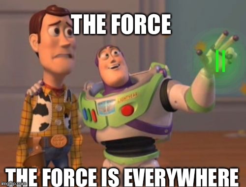 || THE FORCE IS EVERYWHERE THE FORCE | image tagged in memes,x x everywhere | made w/ Imgflip meme maker